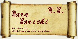 Mara Maricki vizit kartica